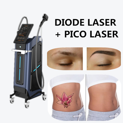 Eliminación de vello con láser de diodo Rejuvenecimiento de la piel Máquina de belleza Pico láser 2 en 1
