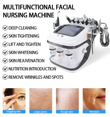 10 en 1 Cuidado de la belleza de la piel Hydra dermoabrasión limpieza facial acuática multifunción