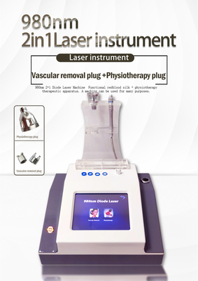 980 Nm 2+ 1 Diodo Dispositivo de terapia con láser Máquina de belleza facial para salón