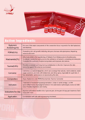 Seros blancos de PDRN 3 Ml Caja de vial 5 Solución regenerativa para el cuidado de la piel que apoya la síntesis de colágeno y la curación de la piel