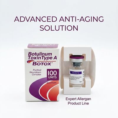 Buen efecto del tratamiento con toxina botulínica Allergan Bot-Ox en estética médica