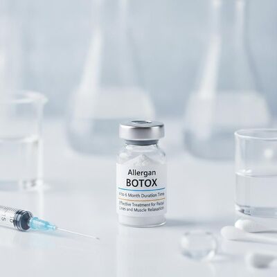 4 a 6 meses Tiempo de duración Alergan Botox Polvo blanco Tratamiento eficaz para las líneas faciales y relajación muscular en medicina