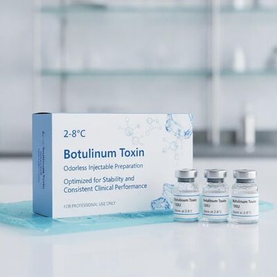 Preparación inyectable de toxina botulínica de 2-8 °C sin olor, optimizada para la estabilidad y un rendimiento clínico consistente