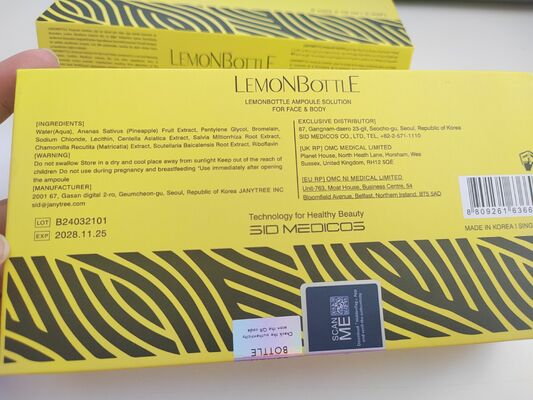 Solución de Lipólisis Lemon Bottle Inyección Avanzada Disolvente de Grasa para Rostro y Cuerpo, Tratamiento Adelgazante para el Vientre, Sérum Lipolítico Premium para Pérdida de Peso Rápida y Segura