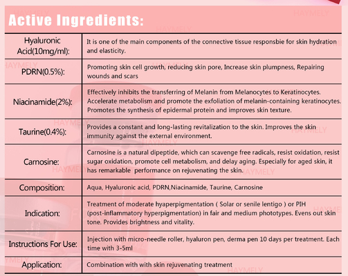 solución anti de Mesotherapy de las arrugas del aumentador de presión de la piel de 5x3ML PDRN