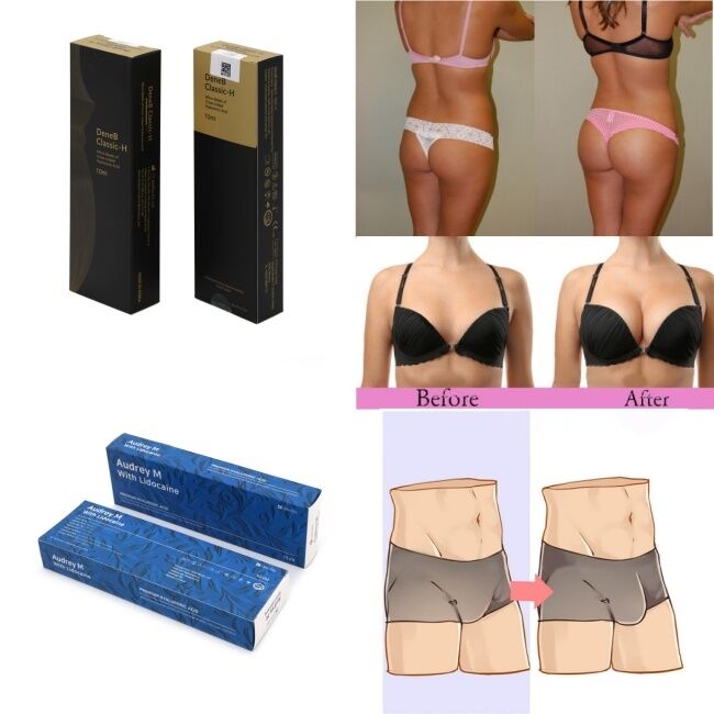 10 ml 20 ml de relleno de ácido hialurónico puro para el aumento de senos y glúteos