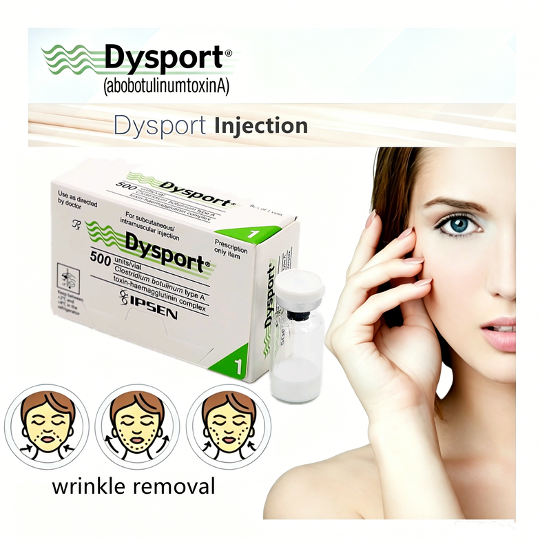 Dysport de grado médico inyección Tratamiento estético confiable para el contorno de la cara y la eliminación de arrugas Toxina botulínica 500 Unidad